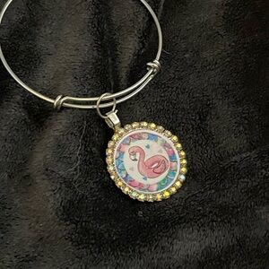 Silver Flamingo Charm Bracelet
